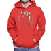 Sidney Maurer Original Portrait Of The Beatles Long Hair Mens Hooded Sweatshirt - Small / Red - Mens Hooded Sweatshirt
