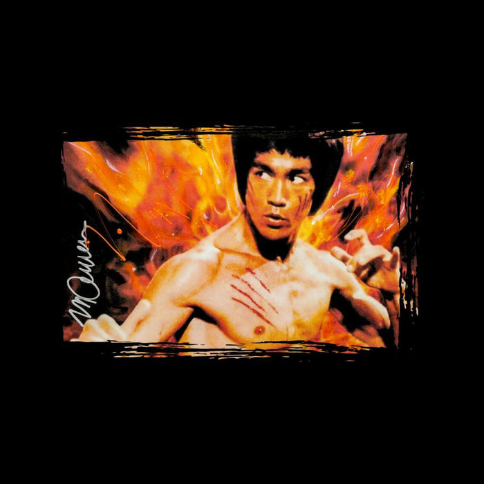 Sidney Maurer Original Portrait Of Bruce Lee Flames Enter The Dragon Mens Vest - Mens Vest