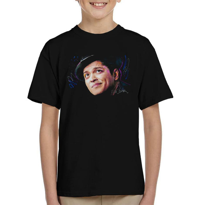Sidney Maurer Original Portrait Of Bruno Mars Hat Kids T-Shirt - Kids Boys T-Shirt