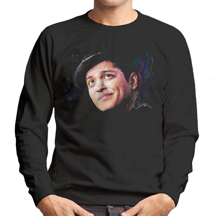 Sidney Maurer Original Portrait Of Bruno Mars Hat Mens Sweatshirt - Mens Sweatshirt