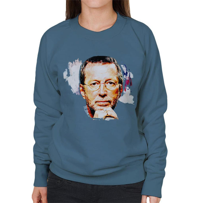 Sidney Maurer Original Portrait Of Eric Clapton Womens Sweatshirt - Womens Sweatshirt
