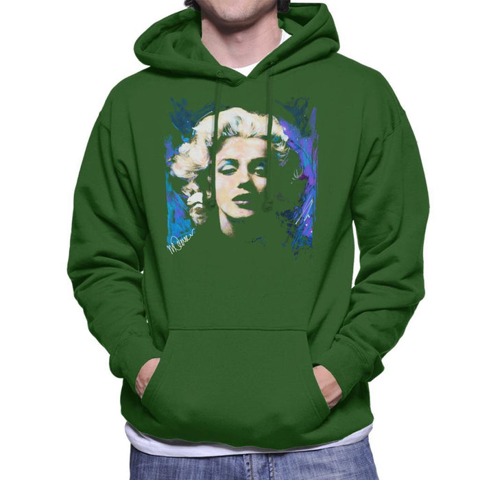 Sidney Maurer Original Portrait Of Marilyn Monroe Short Curls Mens Hooded Sweatshirt - Small / Bottle Green - Mens Hooded Sweatshirt
