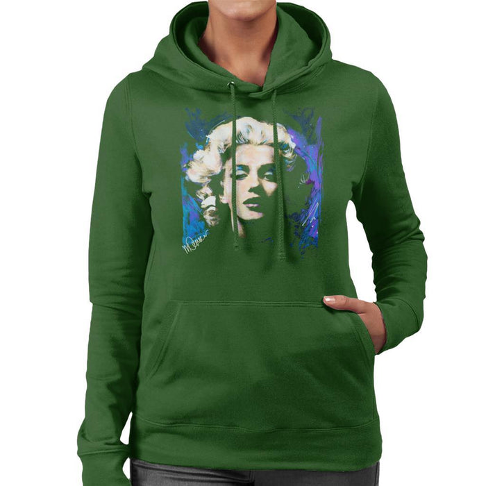 Sidney Maurer Original Portrait Of Marilyn Monroe Short Curls Womens Hooded Sweatshirt - Womens Hooded Sweatshirt