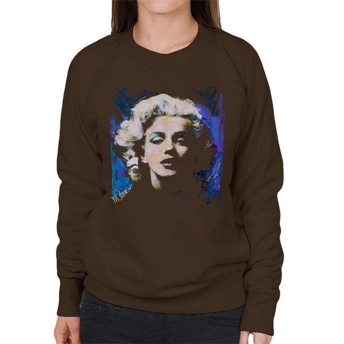 Sidney Maurer Original Portrait Of Marilyn Monroe Short Curls Womens Sweatshirt - Womens Sweatshirt