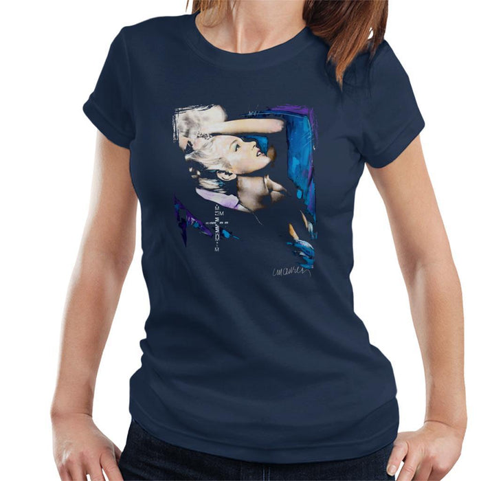 Sidney Maurer Original Portrait Of Marilyn Monroe Pose Womens T-Shirt - Small / Navy Blue - Womens T-Shirt
