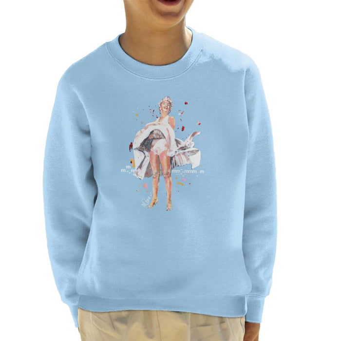 Sidney Maurer Original Portrait Of Marilyn Monroe Skirt Blowing Kid's Sweatshirt