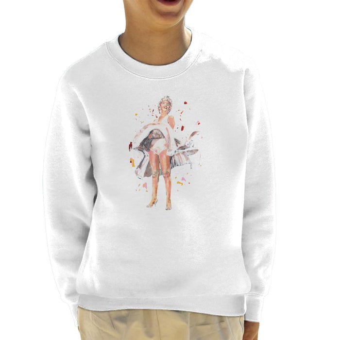 Sidney Maurer Original Portrait Of Marilyn Monroe Skirt Blowing Kid's Sweatshirt