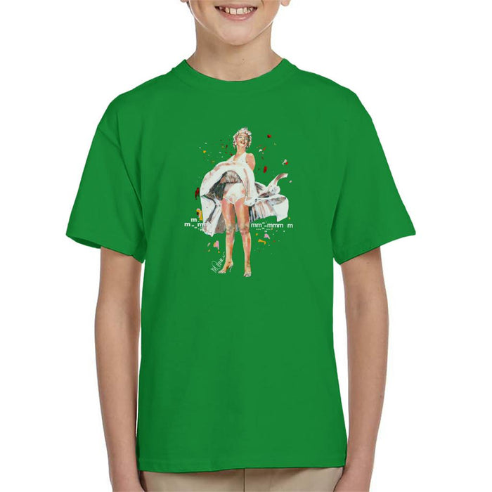 Sidney Maurer Original Portrait Of Marilyn Monroe Skirt Blowing Kid's T-Shirt