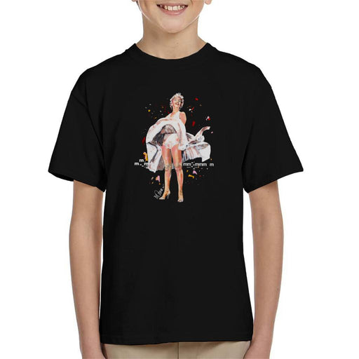 Sidney Maurer Original Portrait Of Marilyn Monroe Skirt Blowing Kid's T-Shirt