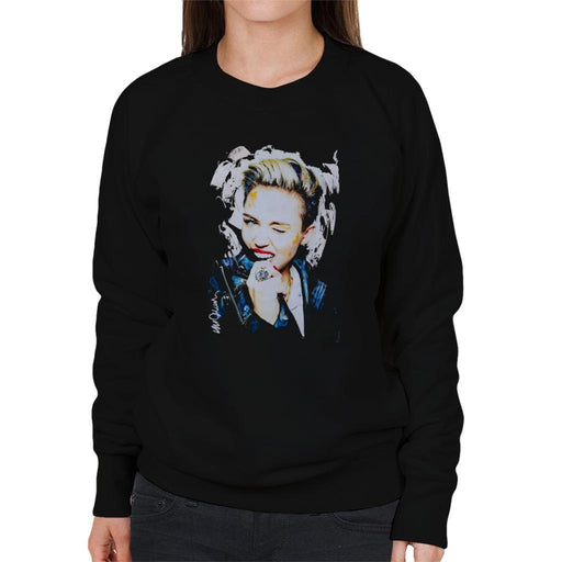 Sidney Maurer Original Portrait Of Miley Cyrus Biting Collar Womens Sweatshirt - Womens Sweatshirt