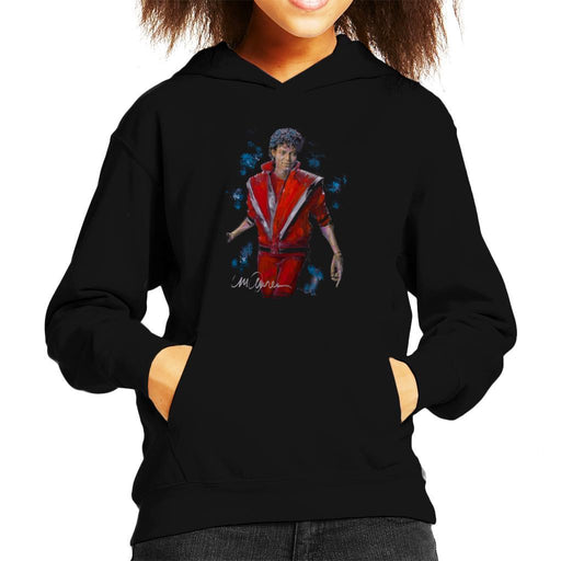 Sidney Maurer Original Portrait Of Michael Jackson Thriller Kids Hooded Sweatshirt - Kids Boys Hooded Sweatshirt