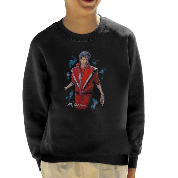Sidney Maurer Original Portrait Of Michael Jackson Thriller Kids Sweatshirt - Kids Boys Sweatshirt
