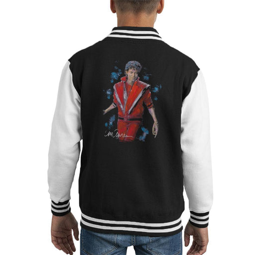 Sidney Maurer Original Portrait Of Michael Jackson Thriller Kids Varsity Jacket - Kids Boys Varsity Jacket