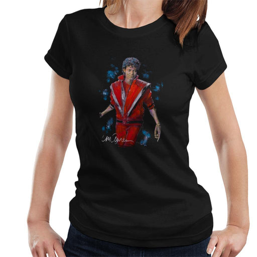 Sidney Maurer Original Portrait Of Michael Jackson Thriller Womens T-Shirt - Womens T-Shirt