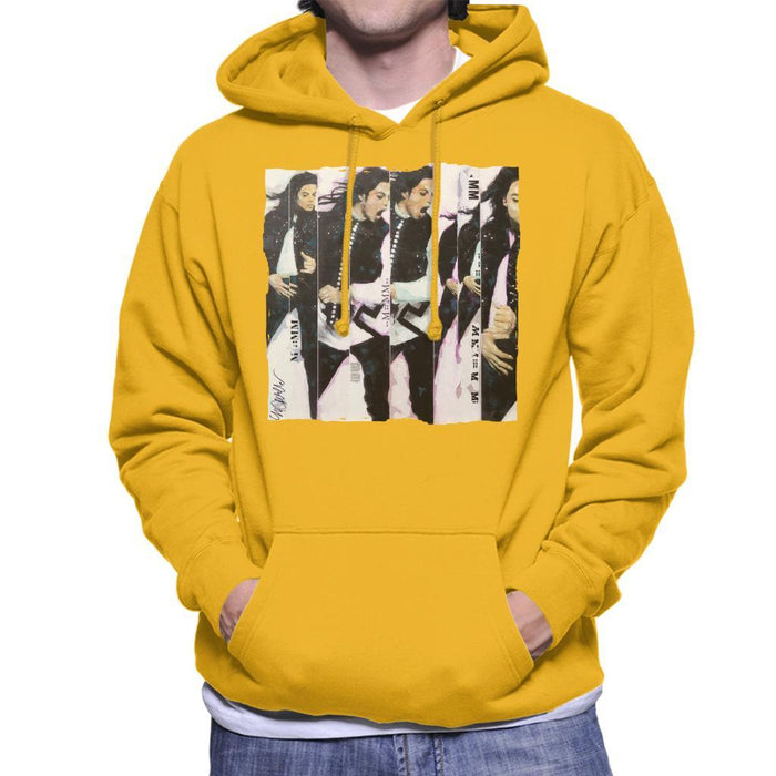 Sidney Maurer Original Portrait Of Michael Jackson 90s Mens Hooded Sweatshirt - Small / Gold - Mens Hooded Sweatshirt