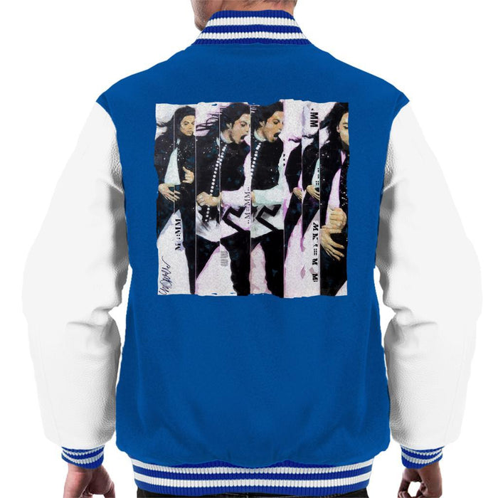 Sidney Maurer Original Portrait Of Michael Jackson 90s Mens Varsity Jacket - Small / Royal/White - Mens Varsity Jacket