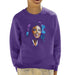 Sidney Maurer Original Portrait Of Michael Jackson Smile Kids Sweatshirt - X-Small (3-4 yrs) / Purple - Kids Boys Sweatshirt