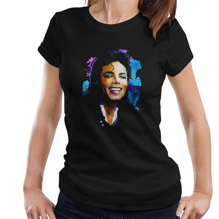 Sidney Maurer Original Portrait Of Michael Jackson Smile Womens T-Shirt - Womens T-Shirt