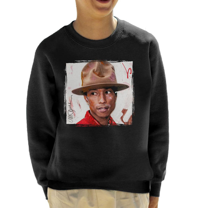 Sidney Maurer Original Portrait Of Pharrel Williams The Hat Kid's Sweatshirt