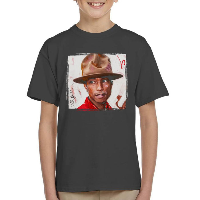 Sidney Maurer Original Portrait Of Pharrel Williams The Hat Kid's T-Shirt
