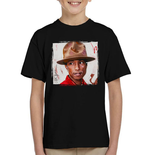 Sidney Maurer Original Portrait Of Pharrel Williams The Hat Kid's T-Shirt