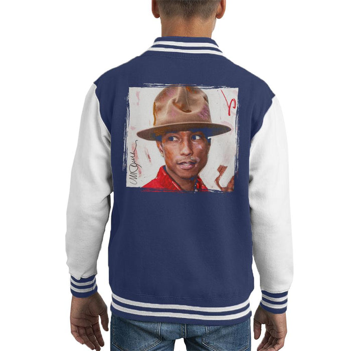 Sidney Maurer Original Portrait Of Pharrel Williams The Hat Kid's Varsity Jacket