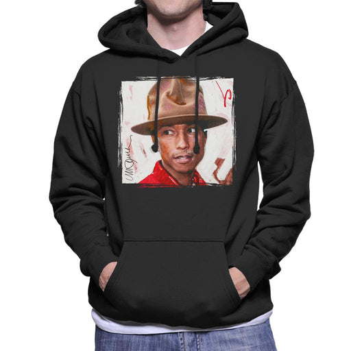 Sidney Maurer Original Portrait Of Pharrel Williams The Hat Men's Hooded Sweatshirt