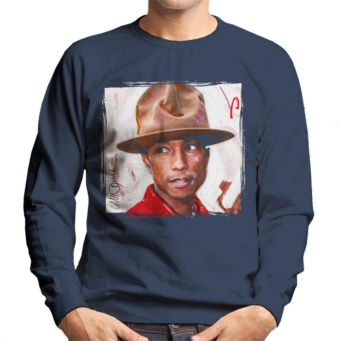 Sidney Maurer Original Portrait Of Pharrel Williams The Hat Men's Sweatshirt