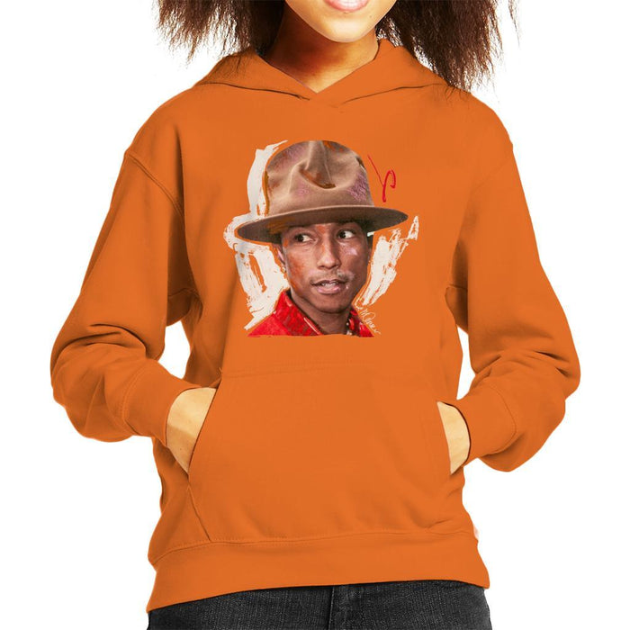 Sidney Maurer Original Portrait Of Pharrel Williams Hat Kids Hooded Sweatshirt - Kids Boys Hooded Sweatshirt