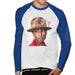 Sidney Maurer Original Portrait Of Pharrel Williams Hat Mens Baseball Long Sleeved T-Shirt - Small / White/Royal - Mens Baseball Long