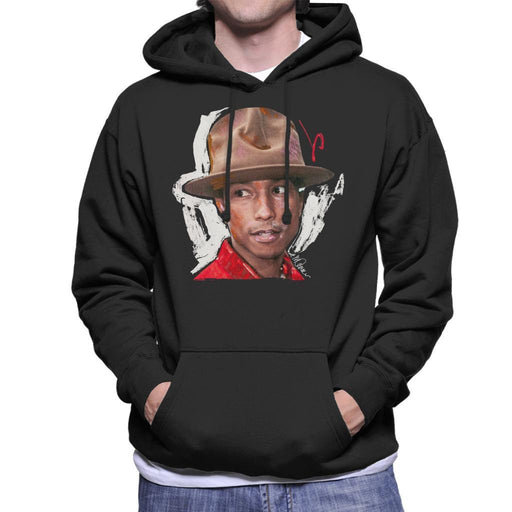 Sidney Maurer Original Portrait Of Pharrel Williams Hat Mens Hooded Sweatshirt - Mens Hooded Sweatshirt