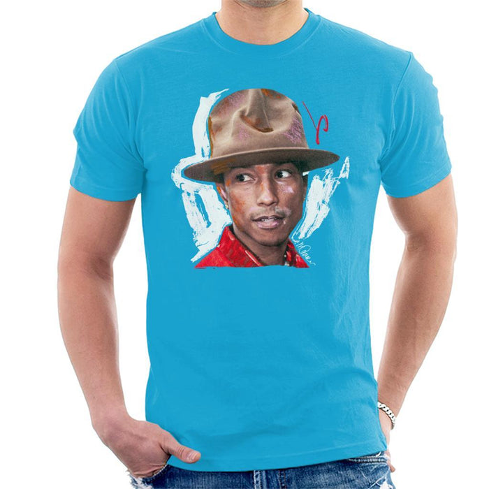 Sidney Maurer Original Portrait Of Pharrel Williams Hat Mens T-Shirt - Mens T-Shirt