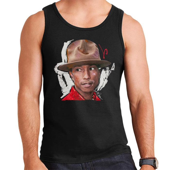 Sidney Maurer Original Portrait Of Pharrel Williams Hat Mens Vest - Mens Vest