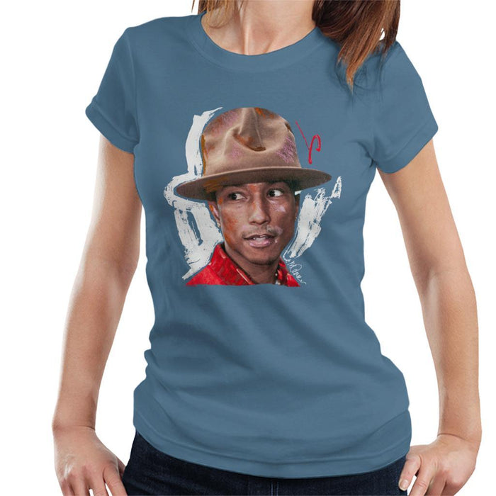 Sidney Maurer Original Portrait Of Pharrel Williams Hat Womens T-Shirt - Womens T-Shirt