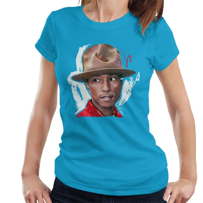 Sidney Maurer Original Portrait Of Pharrel Williams Hat Womens T-Shirt - Womens T-Shirt