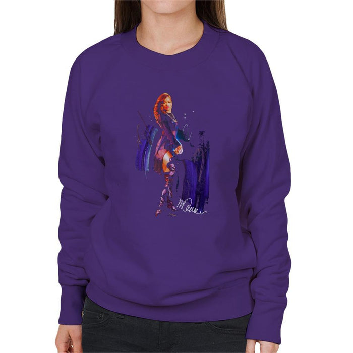 Sidney Maurer Original Portrait Of Rihanna Long Boots Womens Sweatshirt - Small / Purple - Womens Sweatshirt