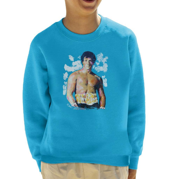 Sidney Maurer Original Portrait Of Sylvester Stallone Belt Kids Sweatshirt - Kids Boys Sweatshirt