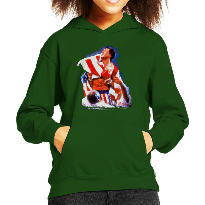 Sidney Maurer Original Portrait Of Sylvester Stallone Rocky IV Kids Hooded Sweatshirt - Kids Boys Hooded Sweatshirt