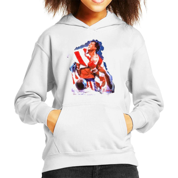 Sidney Maurer Original Portrait Of Sylvester Stallone Rocky IV Kids Hooded Sweatshirt - Kids Boys Hooded Sweatshirt