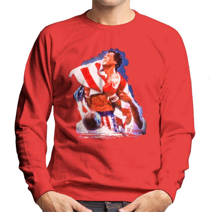 Sidney Maurer Original Portrait Of Sylvester Stallone Rocky IV Mens Sweatshirt - Mens Sweatshirt