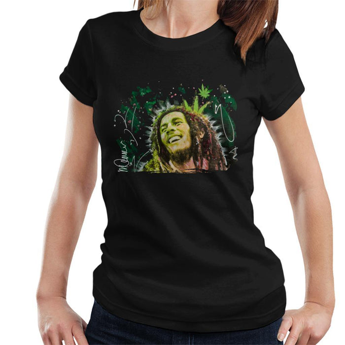 Sidney Maurer Original Portrait Of Bob Marley Smile Womens T-Shirt - Womens T-Shirt