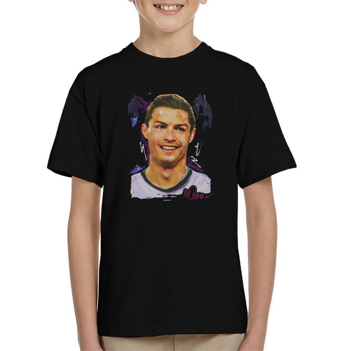 Sidney Maurer Original Portrait Of Cristiano Ronaldo Closeup Kids T-Shirt - Kids Boys T-Shirt