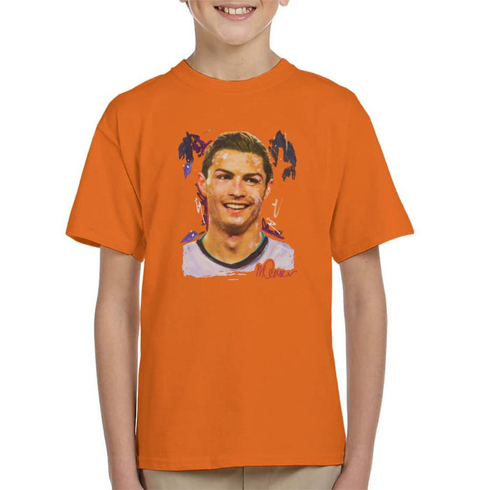 Sidney Maurer Original Portrait Of Cristiano Ronaldo Closeup Kids T-Shirt - Kids Boys T-Shirt