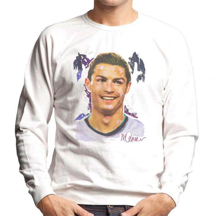 Sidney Maurer Original Portrait Of Cristiano Ronaldo Closeup Mens Sweatshirt - Mens Sweatshirt