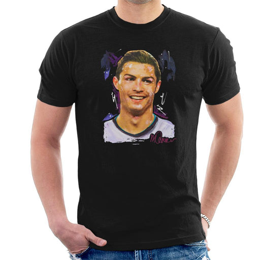 Sidney Maurer Original Portrait Of Cristiano Ronaldo Closeup Mens T-Shirt - Mens T-Shirt