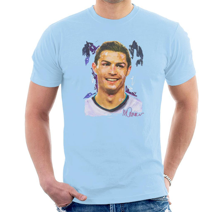 Sidney Maurer Original Portrait Of Cristiano Ronaldo Closeup Mens T-Shirt - Mens T-Shirt