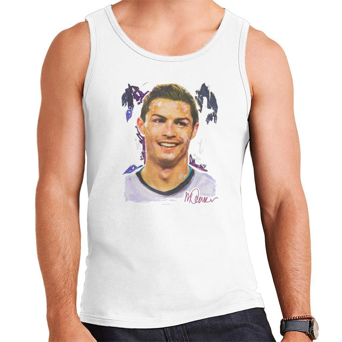 Sidney Maurer Original Portrait Of Cristiano Ronaldo Closeup Mens Vest - Mens Vest