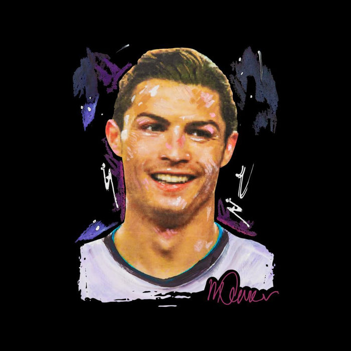 Sidney Maurer Original Portrait Of Cristiano Ronaldo Closeup Kids Hooded Sweatshirt - Kids Boys Hooded Sweatshirt