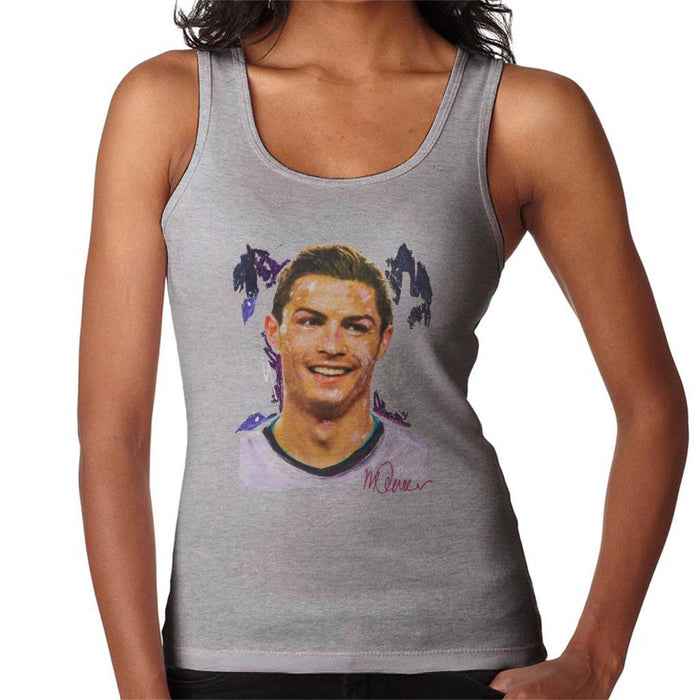 Sidney Maurer Original Portrait Of Cristiano Ronaldo Closeup Womens Vest - Womens Vest