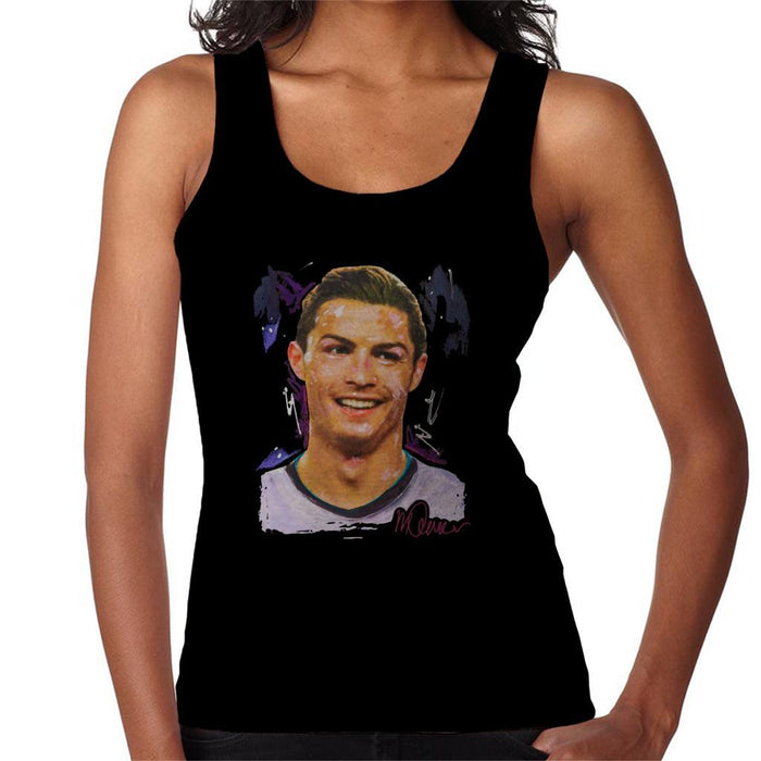 Sidney Maurer Original Portrait Of Cristiano Ronaldo Closeup Womens Vest - Womens Vest